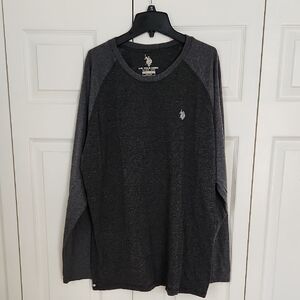 Men's U.S. Polo Assn. Charcoal Long Sleeve Tee